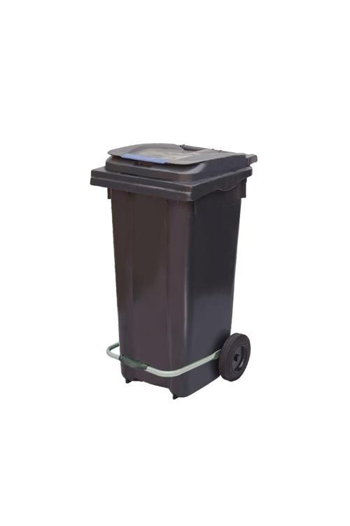 120 Lt Siyah Metal Pedallı Çöp Konteyneri (Isıya Dayanıklı)