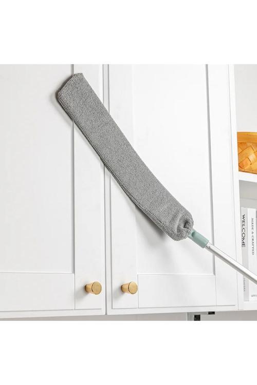 Pratik Mikrofiber Başlıklı Girintili Yüzey Dip Köşe Raf Temizleme Sihirli Toz Alma Fırçası