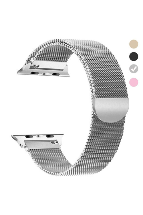 Watch 7 41Mm 6-5-4 40Mm Kayış Kordon Metal Milano Loop 3-2-1 38Mm Gri Uyumlu