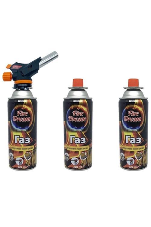 Çakmaklı Pürmüz Touch Set 3 Adet Bütan Propan Kamp Gazı Kartuş 400Ml 227Gr