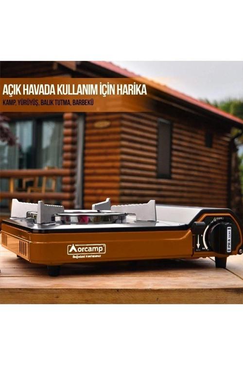 Ck-505 Tekli Portatif Ocak Gaz Stop Emniyetli Turuncu