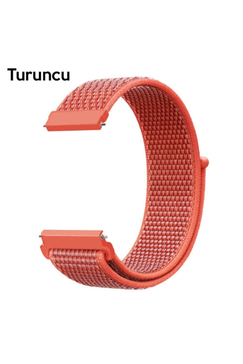 22Mm Gear S3 Watch 4 -Gt2 Gt2E 46Mm Kayış Kordon Lylon Loop Turuncu