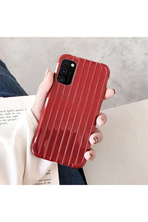 Samsung Galaxy M30S Trunk Lines Ince Soft Silikon Kılıf Kırmızı