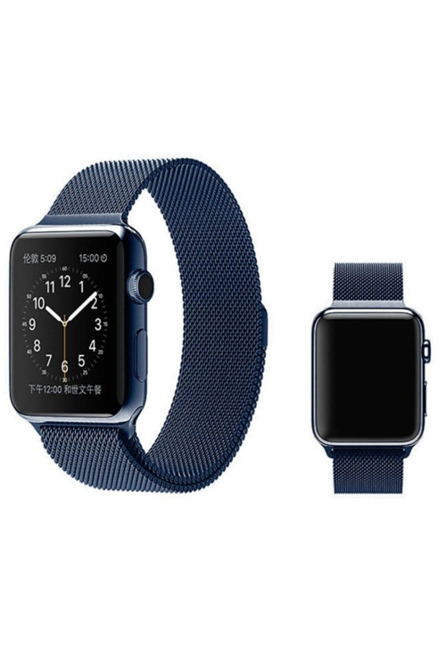 Watch 7 41Mm 6-5-4 40Mm Uyumlu Kayış Kordon Metal Milano Loop 3-2-1 38Mm Mavi