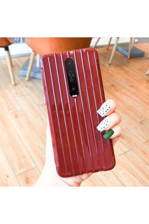 Xiaomi Redmi K30 Trunk Lines Silikon Kılıf Kırmızı