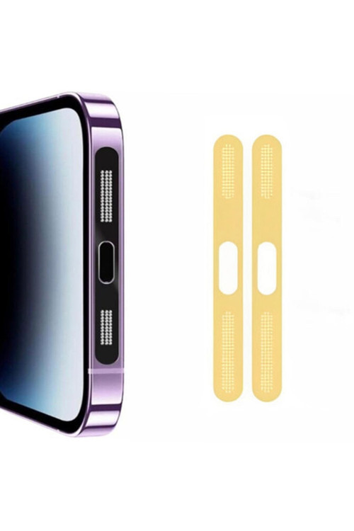 İphone 14 Pro Max İçin Anti-Dust Toz Ve Kir Önleyici Sticker 2 Adet Set Gold