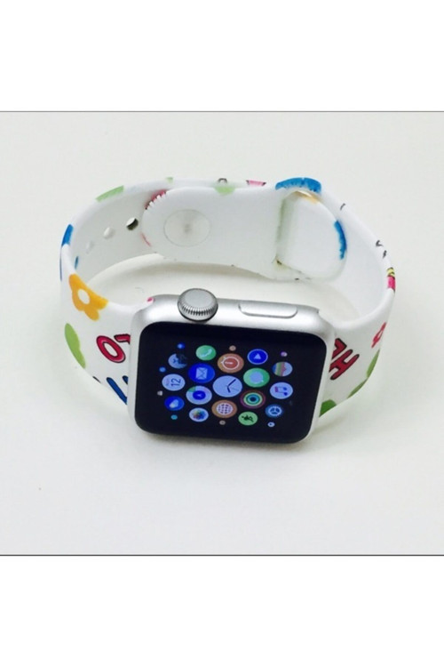 Ally Apple Watch Için 42Mm Yüksek- Kalite Desenli Silikon Kordon Desenli 5