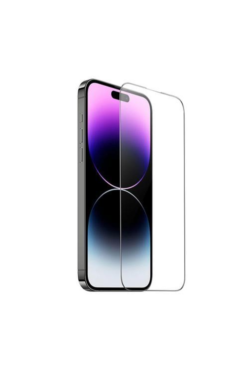 9D İphone 15 Pro Max Tempered Kırılmaz Cam Ekran Koruyucu Şeffaf