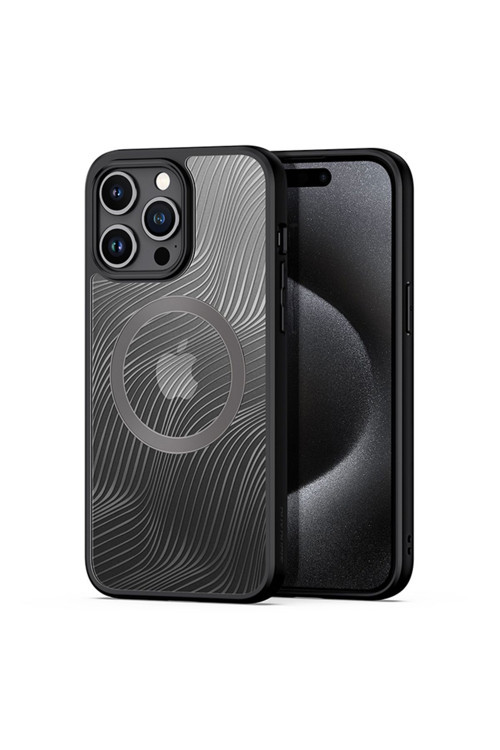 İphone 15 Pro Aimo Series Magsafe Premium Buzlu Sert Pc-Tpu Kılıf Siyah
