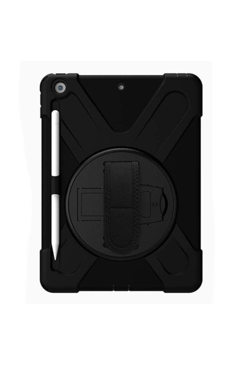 Ipad 10.2 Inch 2019 Kalem Yerli Standlı Zırh Kılıf-Shockproof Case Siyah