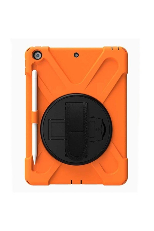 Ipad 10.2 Inch 2019 Kalem Yerli Standlı Zırh Kılıf-Shockproof Case Turuncu