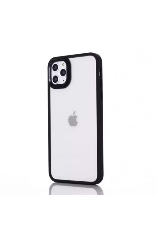 Iphone 12 Pro Max 6.7İnç Kılıf Parlak Renkli Çerçeveli Ultra Lüx Tpu Silikon Kılıf Siyah