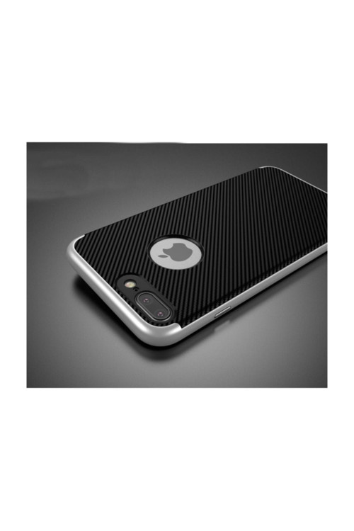 İphone 7 ,İphone 8 Hybird Armor Çift Katmanlı Silikon Kılıf Gümüş