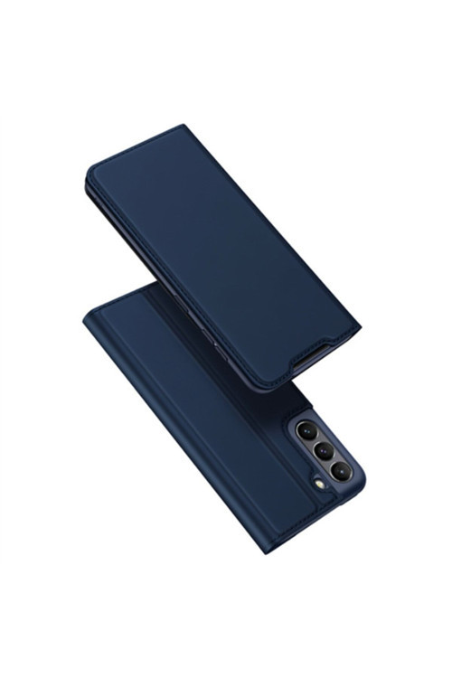 Dux Ducis Sm Galaxy S21 Fe Kılıf Kapaklı Flip Cover Kılıf Skinpro Series Lacivert