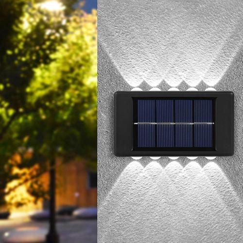 Güneş Enerjili 10 Ledli Solar Enerjili 2 Adet Beyaz Işık Aplik Teras Bahçe Varanda Apliği Beyaz Işık