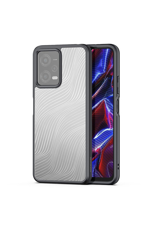 Redmi Note 12 5G-Note 12R Pro-Poco X5 5G Aimo Series Premium Buzlu Sert Pc-Tpu Kılıf Siyah