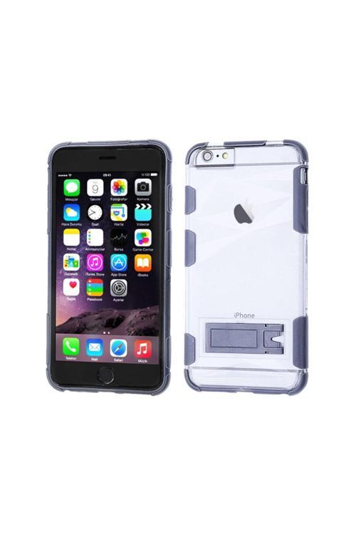 Apple Iphone 6 Plus Standlı Darbeye Dayanikli Kılıf Gri