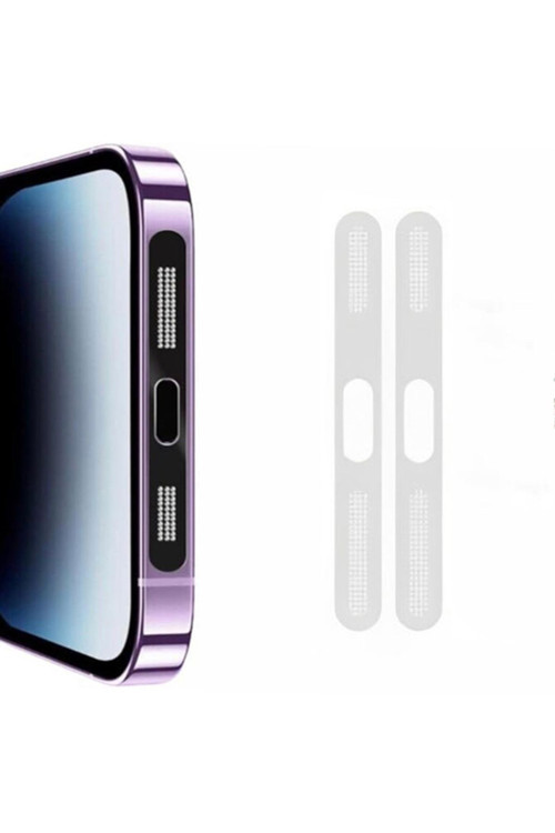 İphone 15 İçin Anti-Dust Toz Ve Kir Önleyici Sticker 2 Adet Set Gümüş