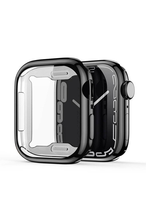 Samo Series Apple Watch 41Mm Için Soft Tpu Full Koruma Ultra Ince Silikon Kılıf Siyah