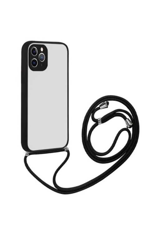 Ally Iphone 12 Pro 6.1 Askılı Koruyucu Silikon Kılıf Siyah