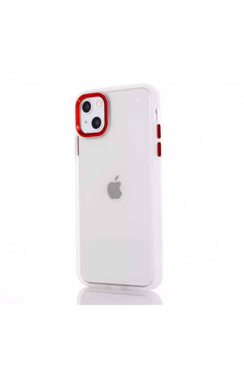 Iphone 13 6.1İnç Kılıf Parlak Renkli Çerçeveli Ultra Lüx Tpu Silikon Kılıf Şeffaf
