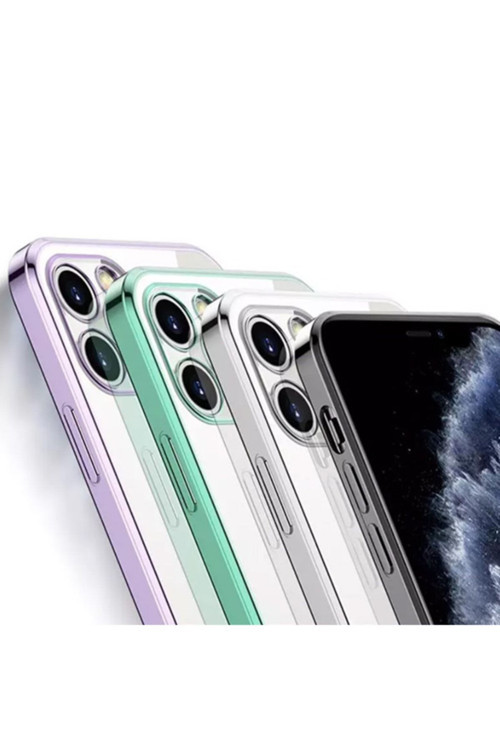 Ally Iphone 12 Pro 6.1 Metal Görünümlü Darbeye Dayanıklı Silikon Kılıf