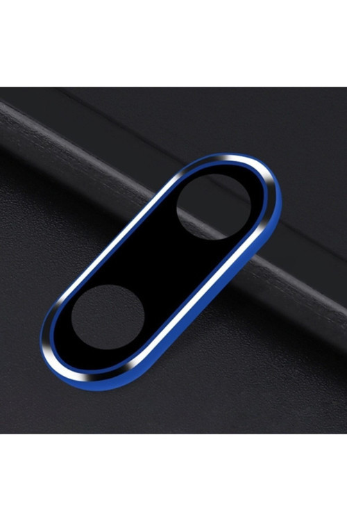 Xiaom Redmi Note 7 Kamera Koruma Cam+Metal Full Set Birleşik - Mavi