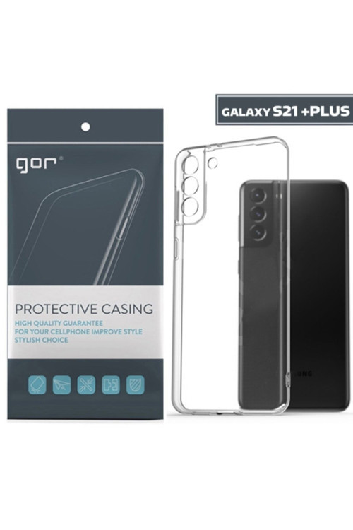 Gor Samsung Galaxy S21+ Plus Kılıf Kamera Korumalı Şeffaf Silikon Kılıf