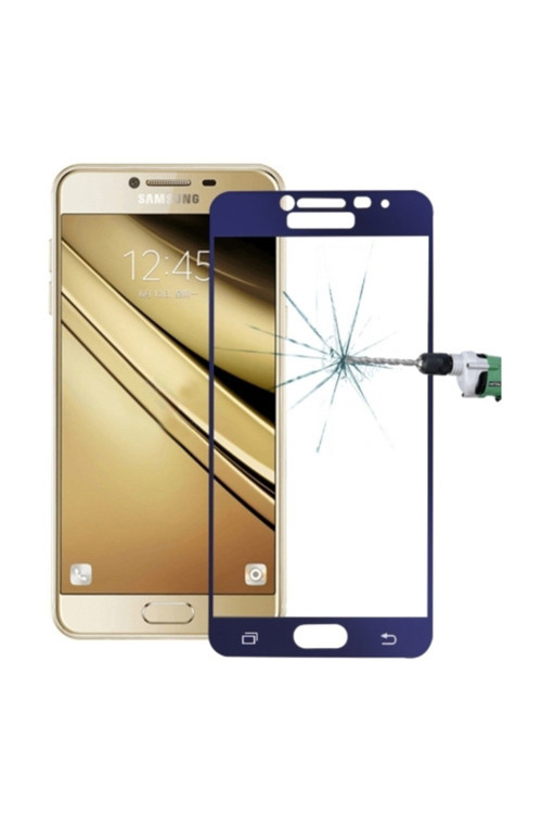 Ally Samsung Galaxy C5 Pro Için 3D Full Kırılmaz Cam Ekran Koruyucu Mavi