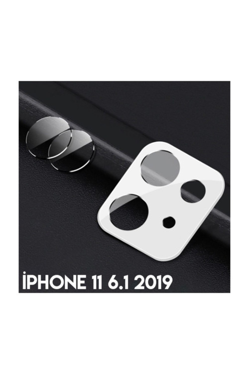 Iphone 11 6.1 2019 Kamera Koruma Metal Lens+ Kırılmaz Cam Set Gümüş