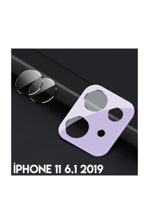 Iphone 11 6.1 2019 Kamera Koruma Metal Lens+ Kırılmaz Cam Set Mor