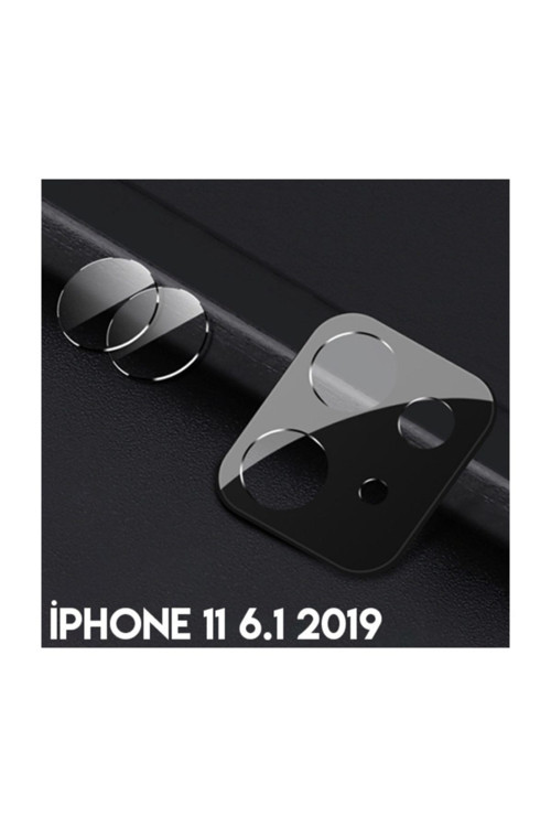 Iphone 11 6.1 2019 Kamera Koruma Metal Lens+ Kırılmaz Cam Set Siyah