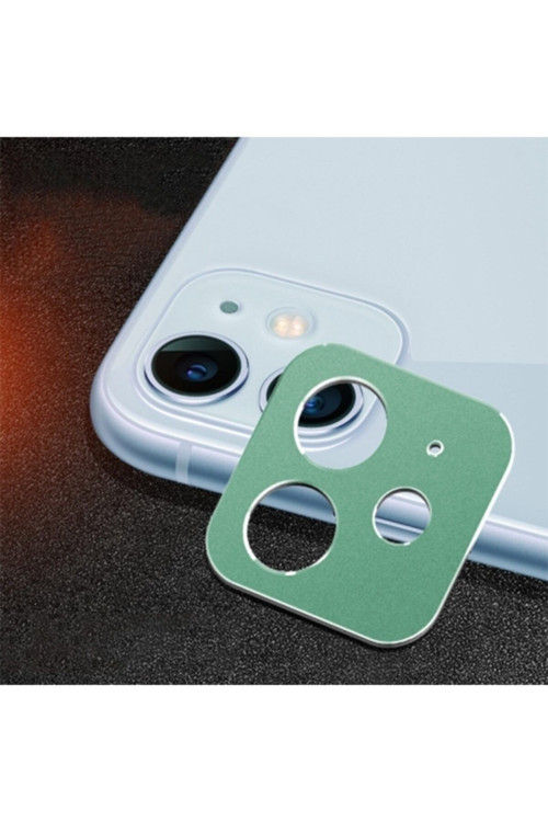 Iphone 11 6.1 3D Metal Kamera Koruyucu Metal Lens Yeşil