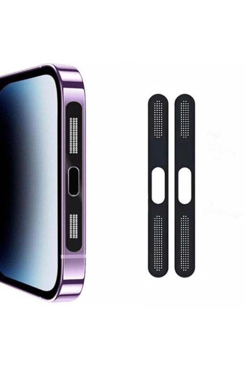 İphone 15 Pro Max İçin Anti-Dust Toz Ve Kir Önleyici Sticker 2 Adet Set Siyah