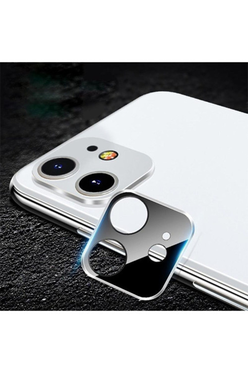 Iphone 11 6.1 Inch 2019 3D Kamera Koruyucu Cam+ Metal Lens - Siyah,Gri