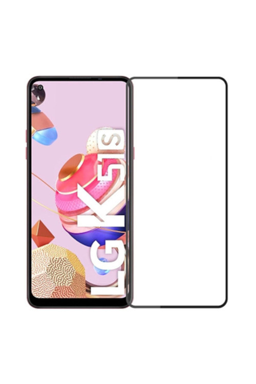 Siyah Lg K51S K61 3D Full Glue Tempered Cam Ekran Koruyucu