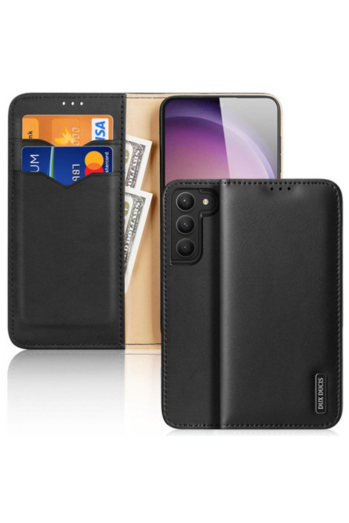 Sm Galaxy S23 Kılıf Mıknatıslı Cüzdanlı Deri Kılıf Hivo Series Siyah