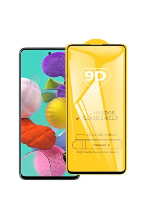 Ally Galaxy A51 9D Full Glue Tempered Siyah Cam Ekran Koruyucu