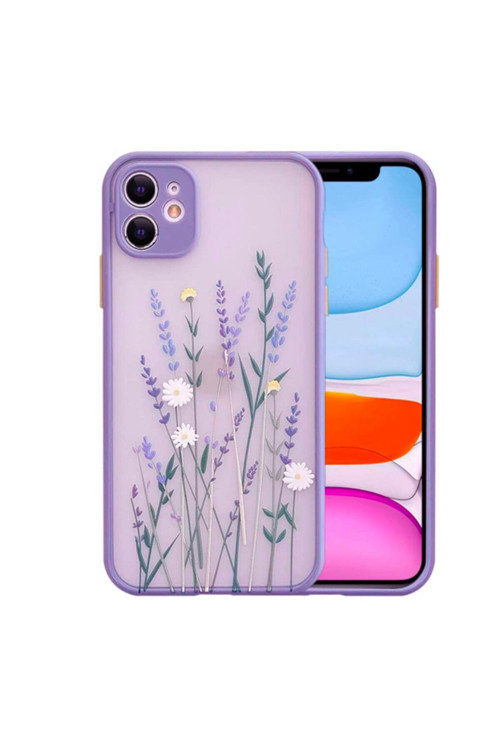 Iphone 12 Mini Uyumlu 5.4İnç Kamera Korumalı Çiçek Desenli Silikon Kılıf Desenli 2