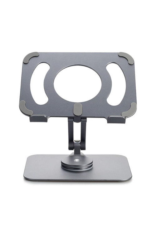 L08 360 Derece Dönebilen Masaüstü Metal Tablet Standı Gri