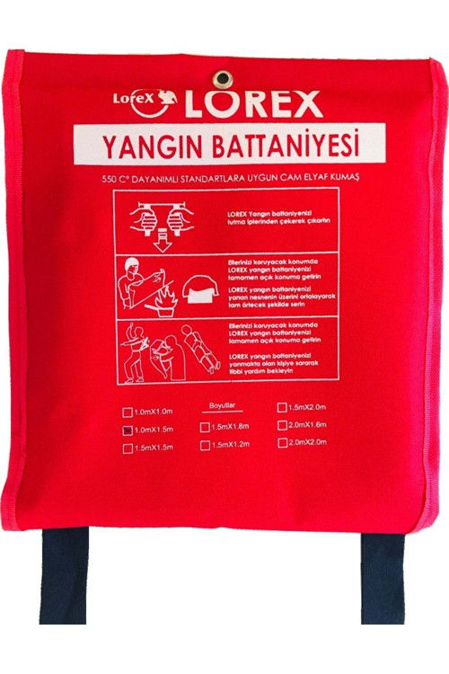 Lr-Fb1015C Çantalı 1 Metre X 1,5 Metre Yangın Battaniyesi