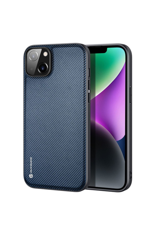 Fino Serisi Iphone 14 6.1 Inç Kılıf Premium Dokuma Silikon Kılıf Mavi
