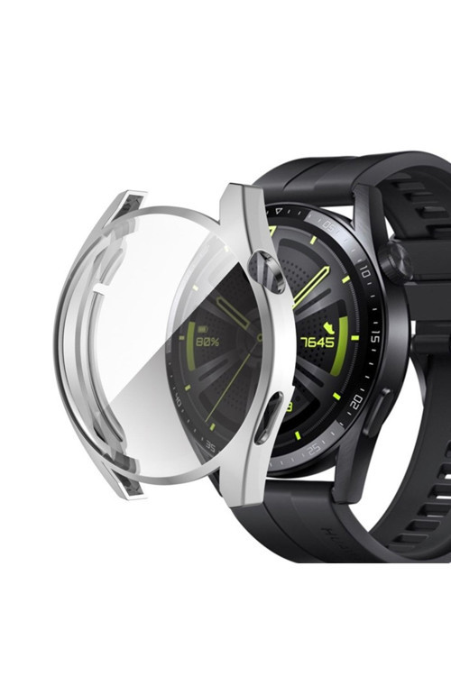 Ally Huawei Watch Gt3 46Mm 360 Koruma Ultra Slim Silikon Kılıf Gümüş