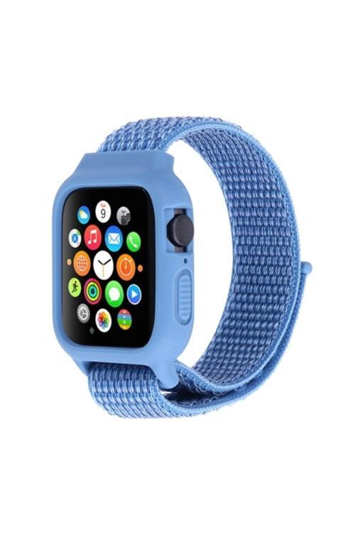 Ally Apple Watch 6-Se-5-4 44Mm - 3-2-1 42Mm Kayış Kordon Kılıf Silikon Mavi