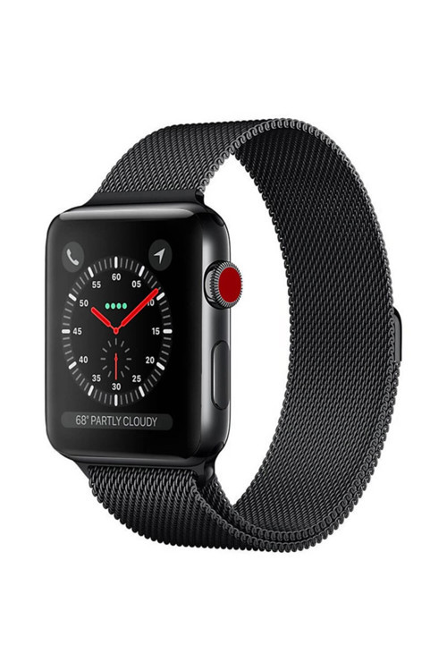 Apple Watch 7-8 45Mm 6-5-4 44Mm Kayış Kordon Metal Milano Loop 3-2-1 42Mm Siyah