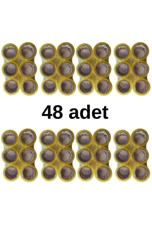 48 Adet Koli Bandı Şeffaf Akrilik 45 Mm * 100 Metre