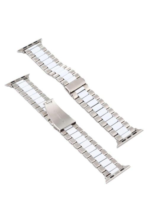 Ally Apple Watch 6-Se-5-4 44Mm-3-2-1 42Mm Kayış Kordon Seramik Paslanmaz Çelik