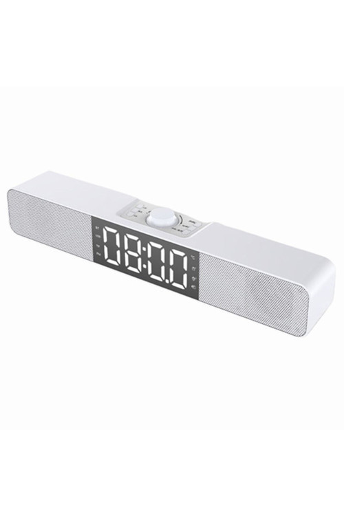 Ally Q10 Soundbar Bilgisayar Tv Altı Hoparlör Bluetooth Hoparlör Fm Radyo Dijital Masa Saati