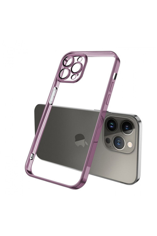 Fashion Series İphone 13 Pro 6.1İnç Kılıf Renkli Kenar Lazer Çerçeveli Silikon Kılıf