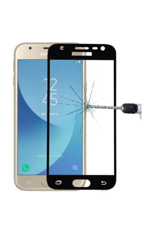 Ally Samsung Galaxy J3 Pr0 2017 Için Full Kaplama Kırılmaz Cam Ekran Koruyucu Siyah